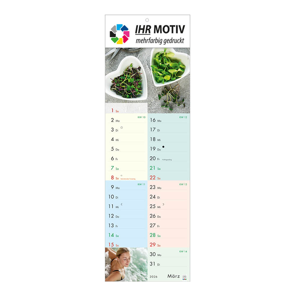 Streifenkalender fit und gesund Monat März