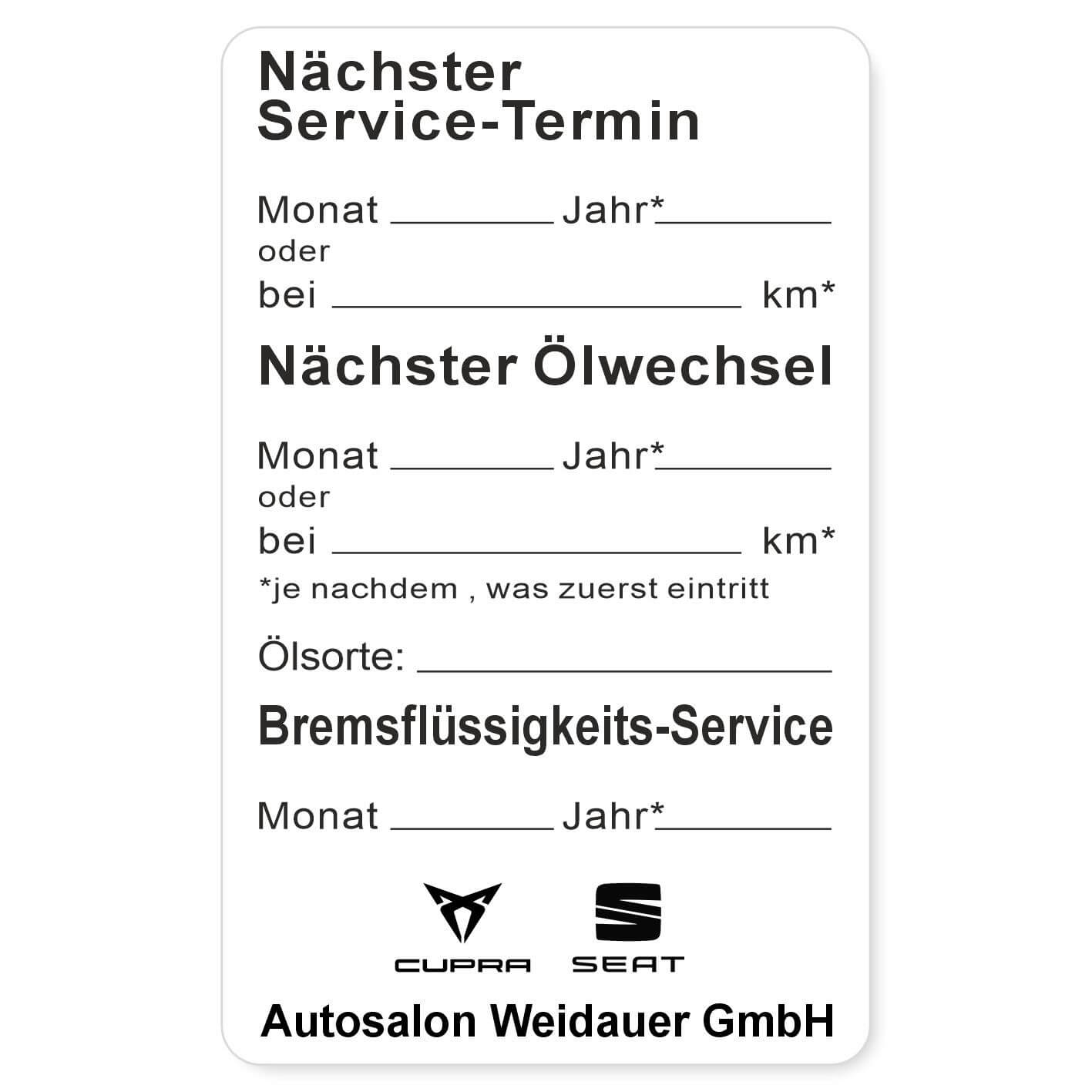 Nächster Service, Nächster Ölwechsel, Bremsflüssigkeit Beispiel 3