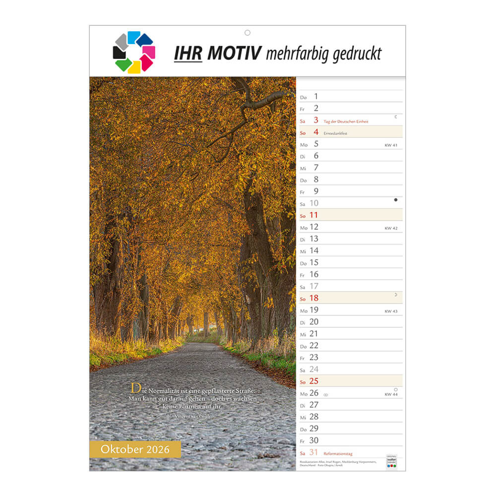 Bildkalender Wege mit Weitblick Monat Oktober