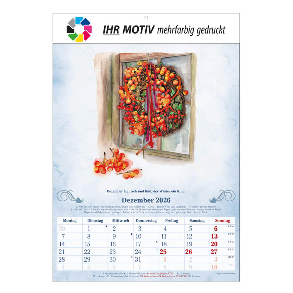 Bildkalender Der 100-Jährige Monat Dezember