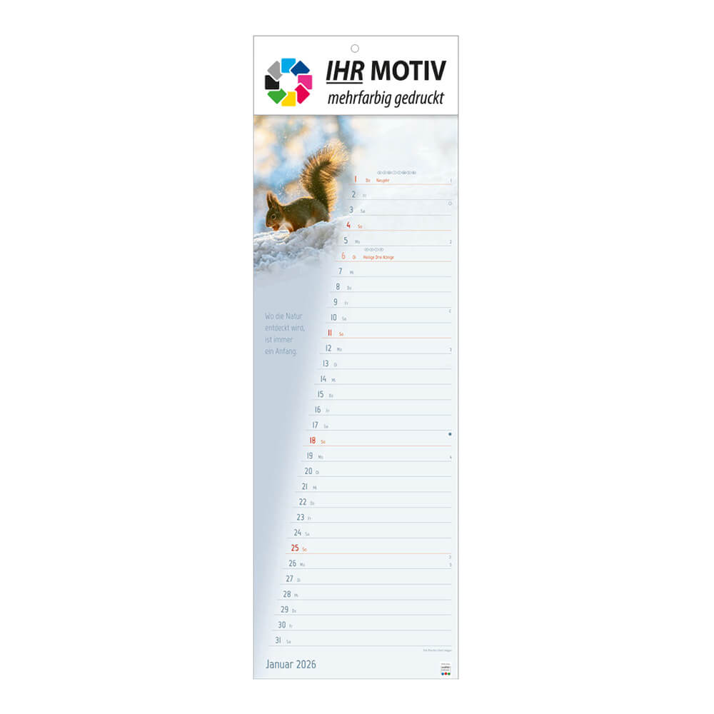 Streifenkalender Stille Momente Monat Januar