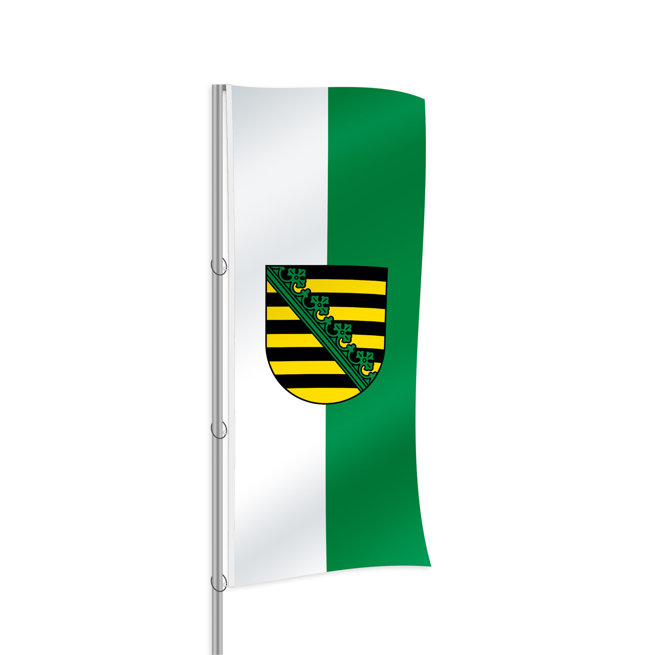 Vorschau: Sachsen mit Wappen Hochformatfahne