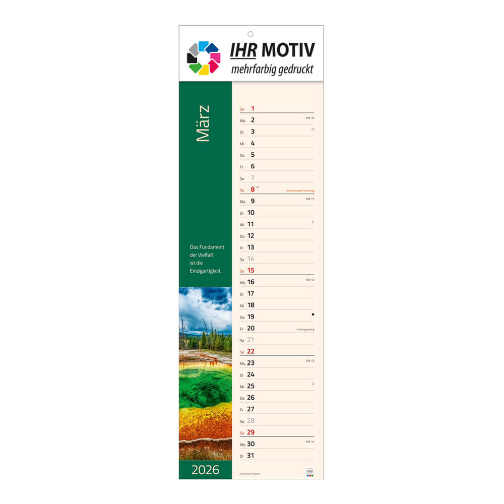 Streifenkalender Augenblicke Monat März