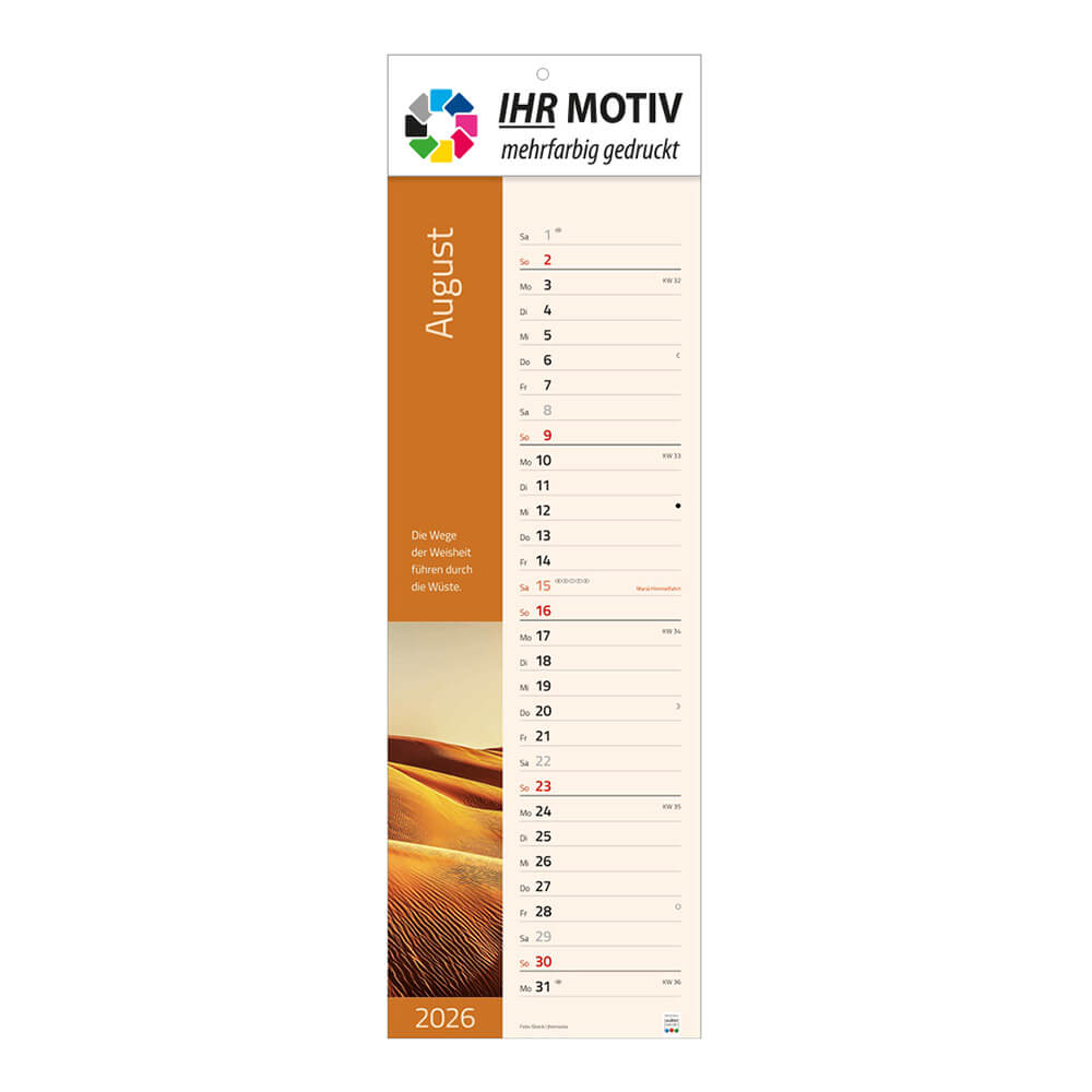 Streifenkalender Augenblicke Monat August