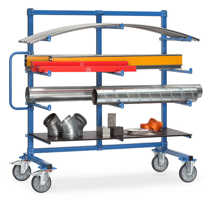 Vorschau: Fetra Tragarmwagen 2000 x 800 mm mit PVC 12 Tragarme