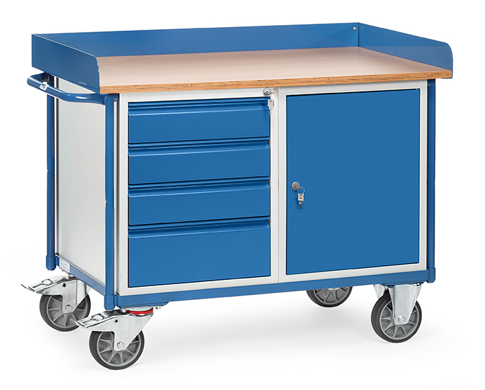 Vorschau: Fetra Werkstattwagen Ladefläche 1120 x 650 mm 1 Schrank 4 Schubladen