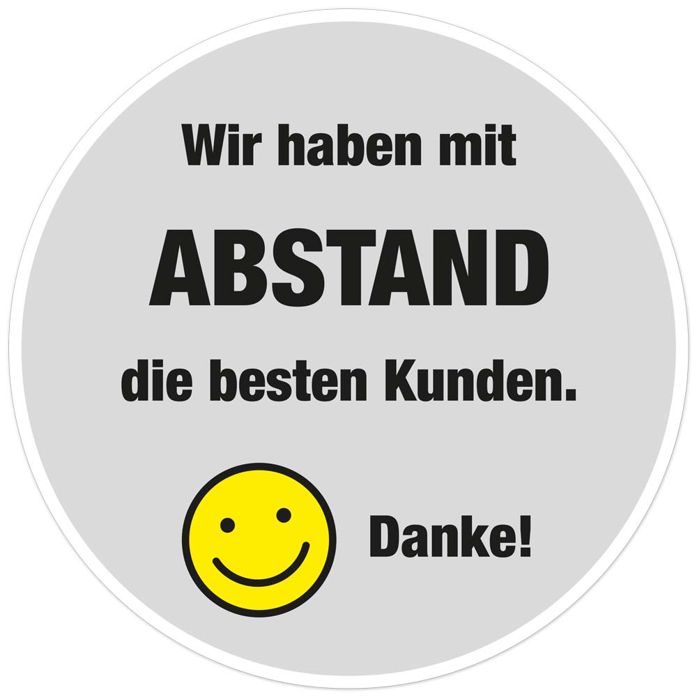 Corona Bodenaufkleber "Mit Abstand die besten Kunden" als Fussbodenaufkleber