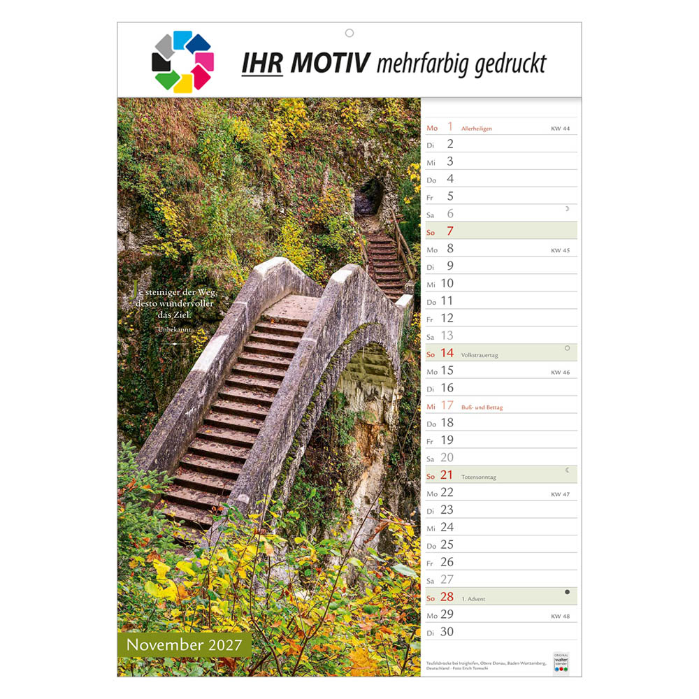 Bildkalender Wege mit Weitblick, Ausgabe 2027 Monat November