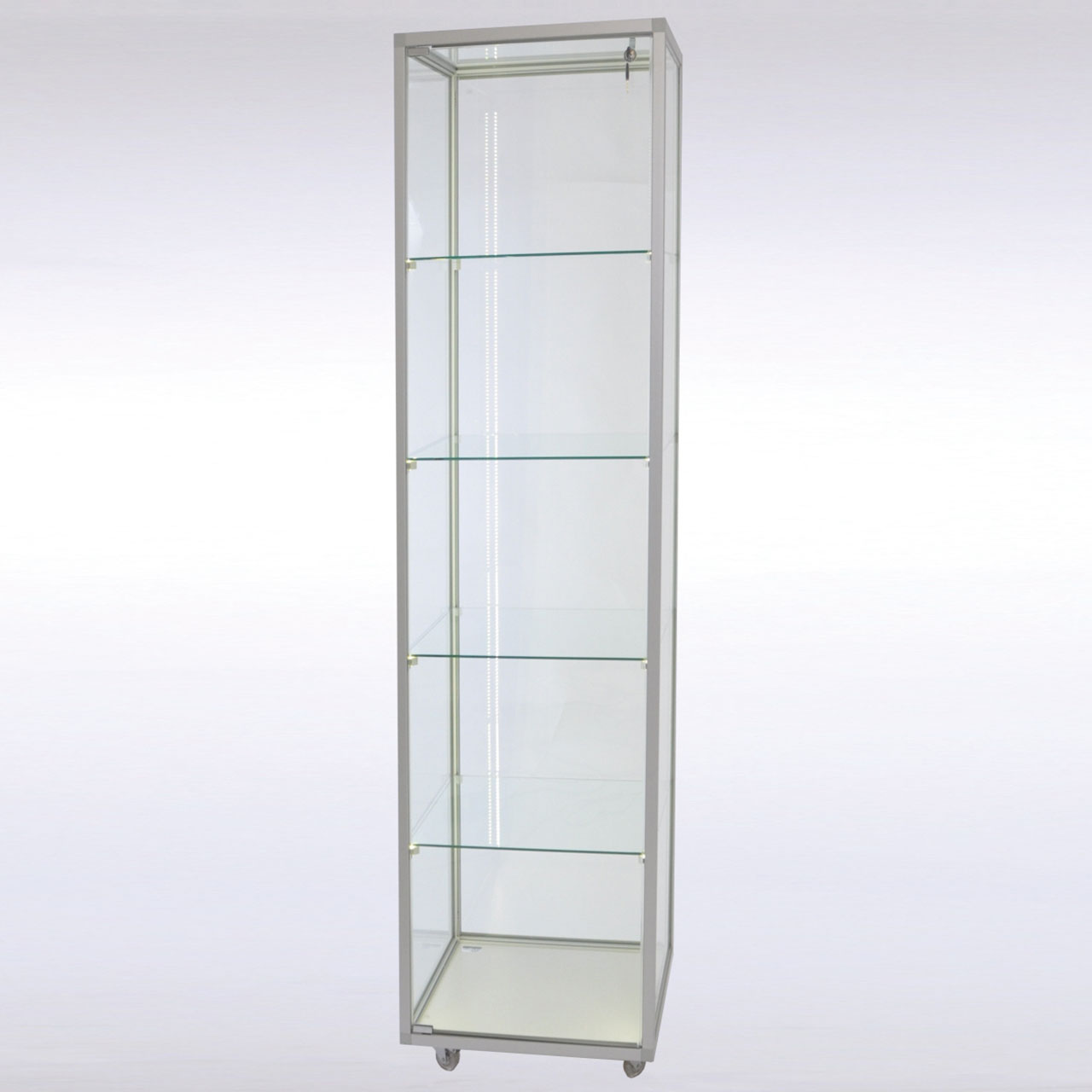 Vorschau: Glasvitrine, 1 Tür, 4 Fachböden mit LED-Streifenbeleuchtung