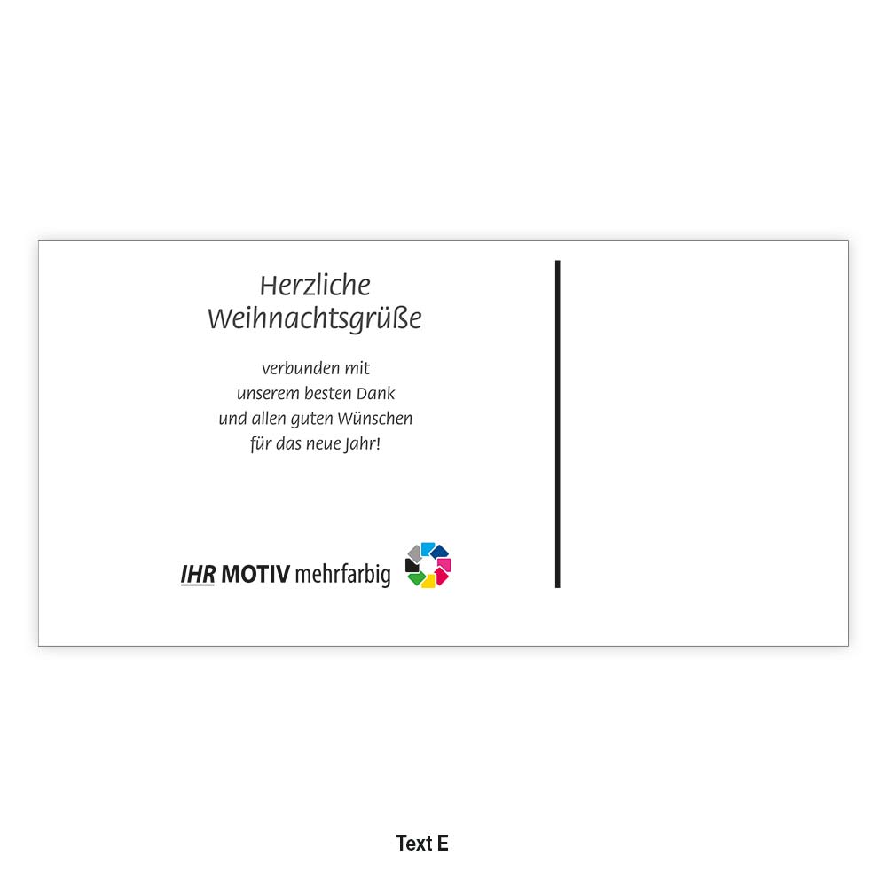 Weihnachts-Postkarte, Motiv Naturkerze Text E
