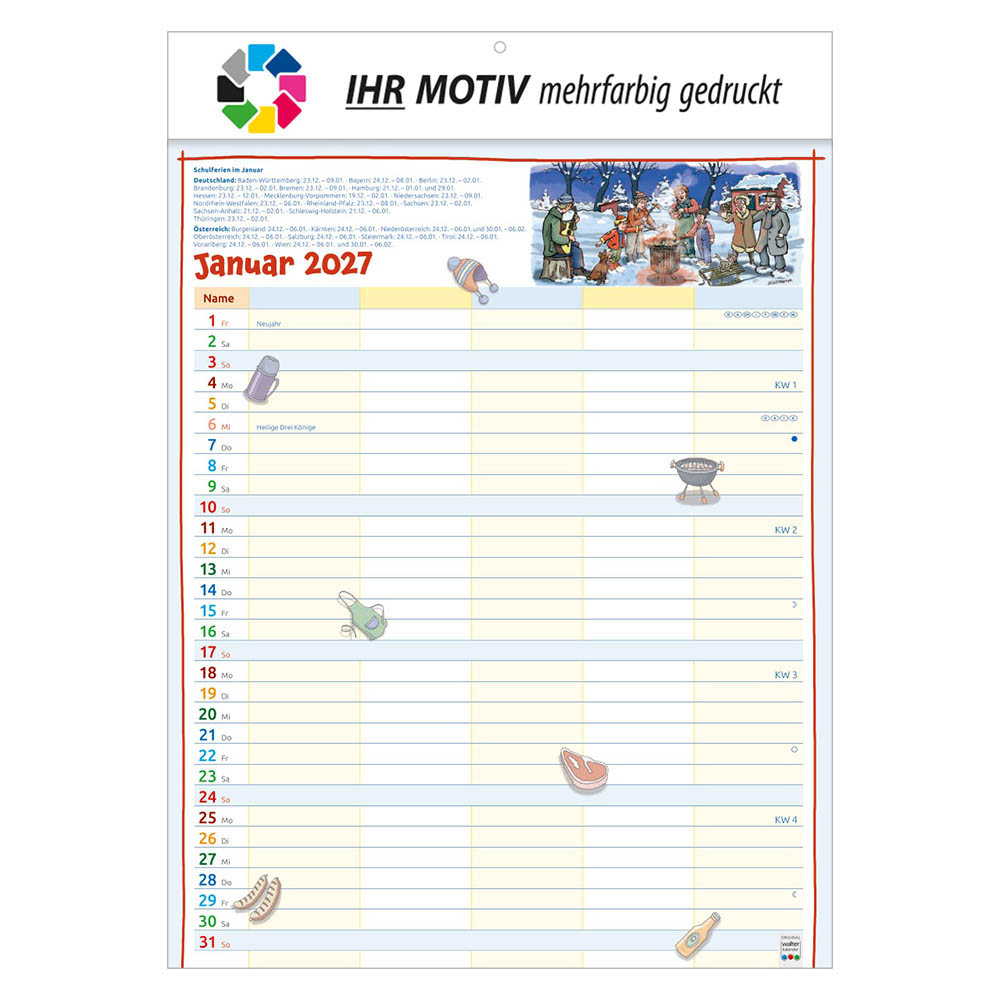 Bildkalender Unser Familienplaner, Ausgabe 2027 Monat Januar
