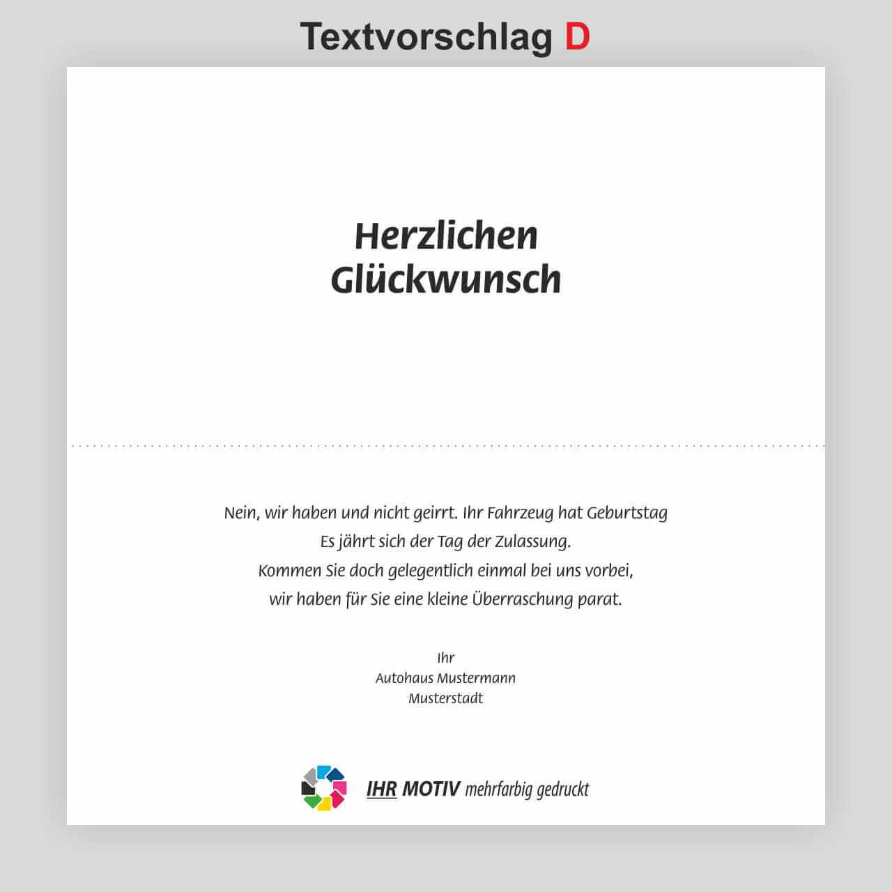 Vorschau: Geburtstags-Klappkarte, Motiv Autopyramide