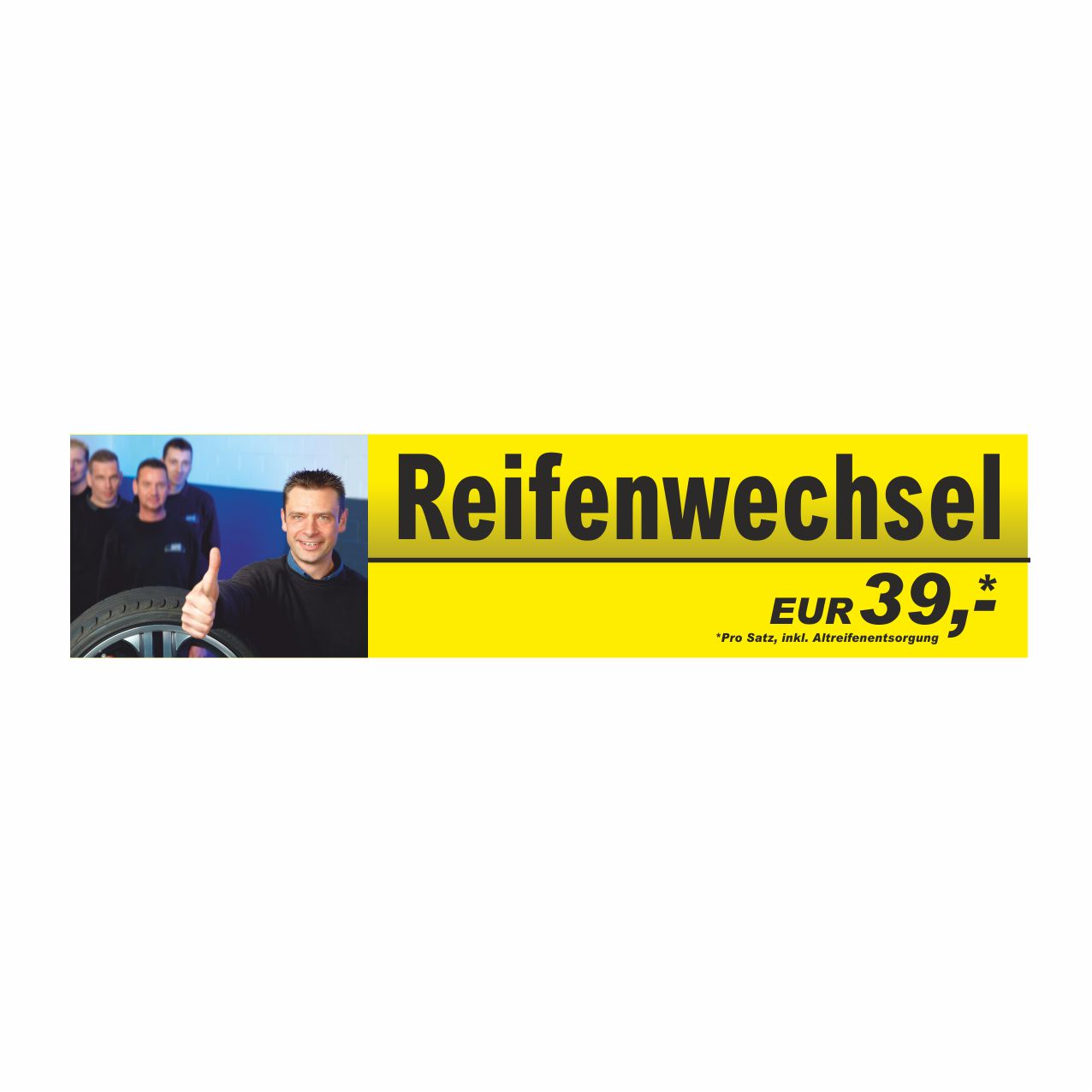 Vorschau: Werbebanner Reifenwechsel, 300 x 70 cm