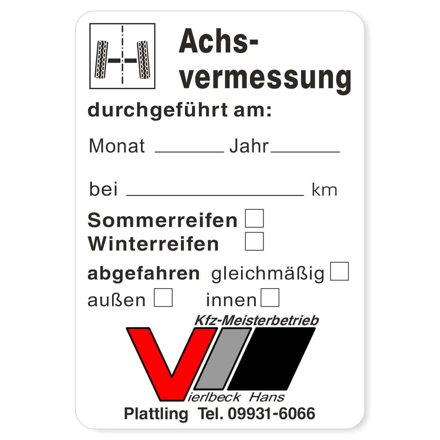 Achsvermessung Beispiel 1