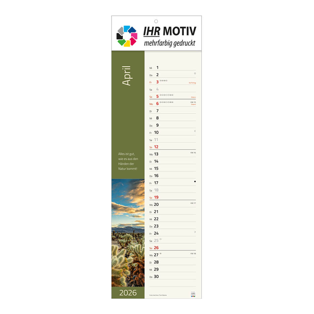 Streifenkalender Augenblicke Monat April
