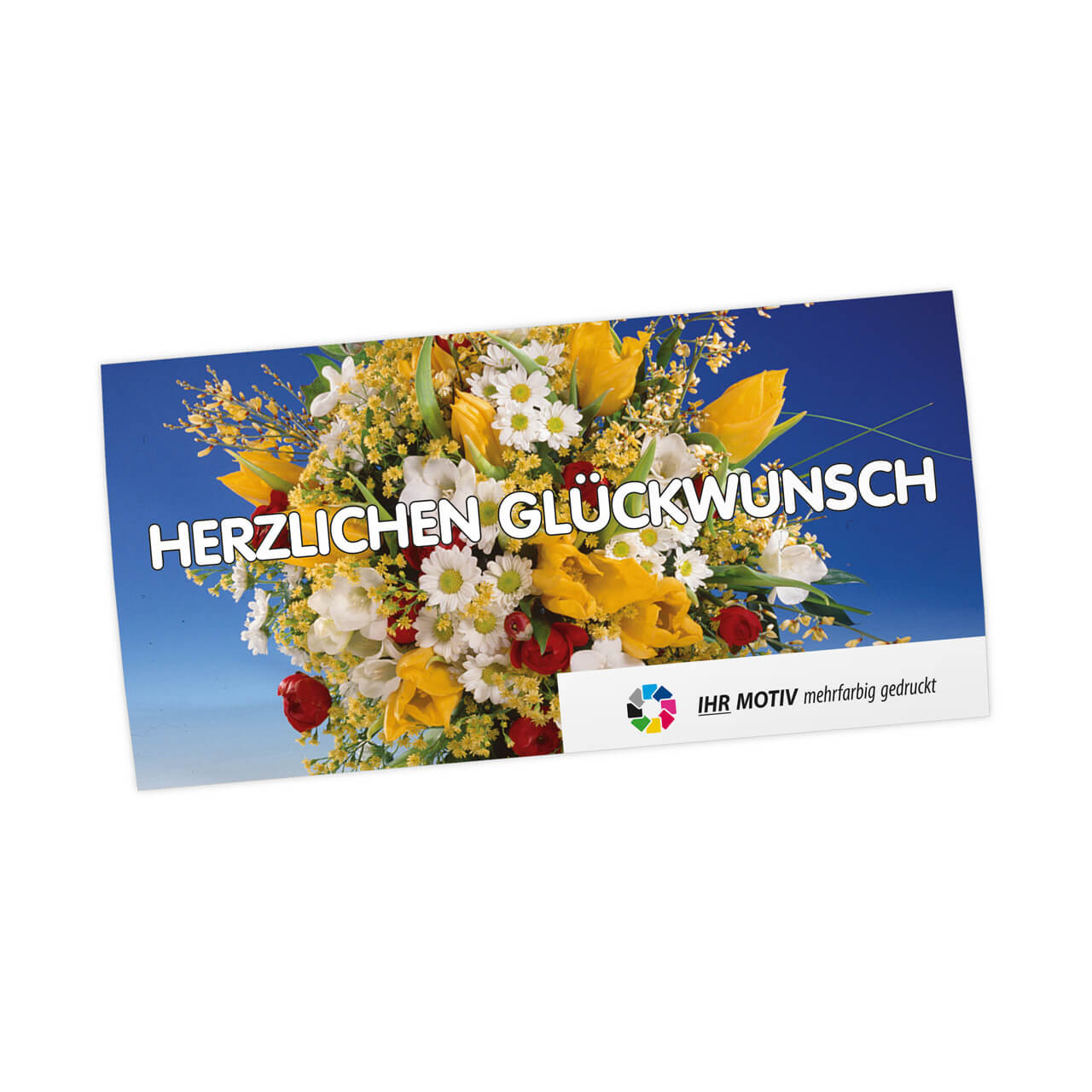 Vorschau: Geburtstags-Maxi-Postkarte, Motiv bunter Strauß