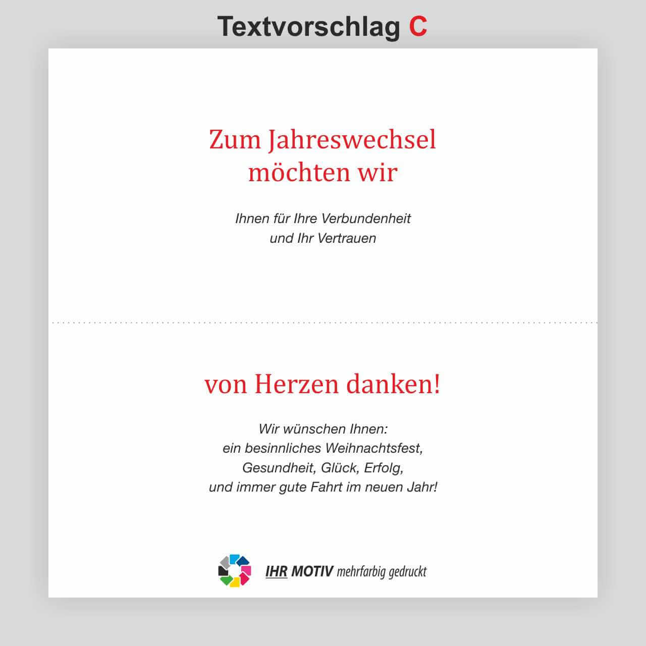 Weihnachts-Klappkarte, Motiv Hirsche Text C