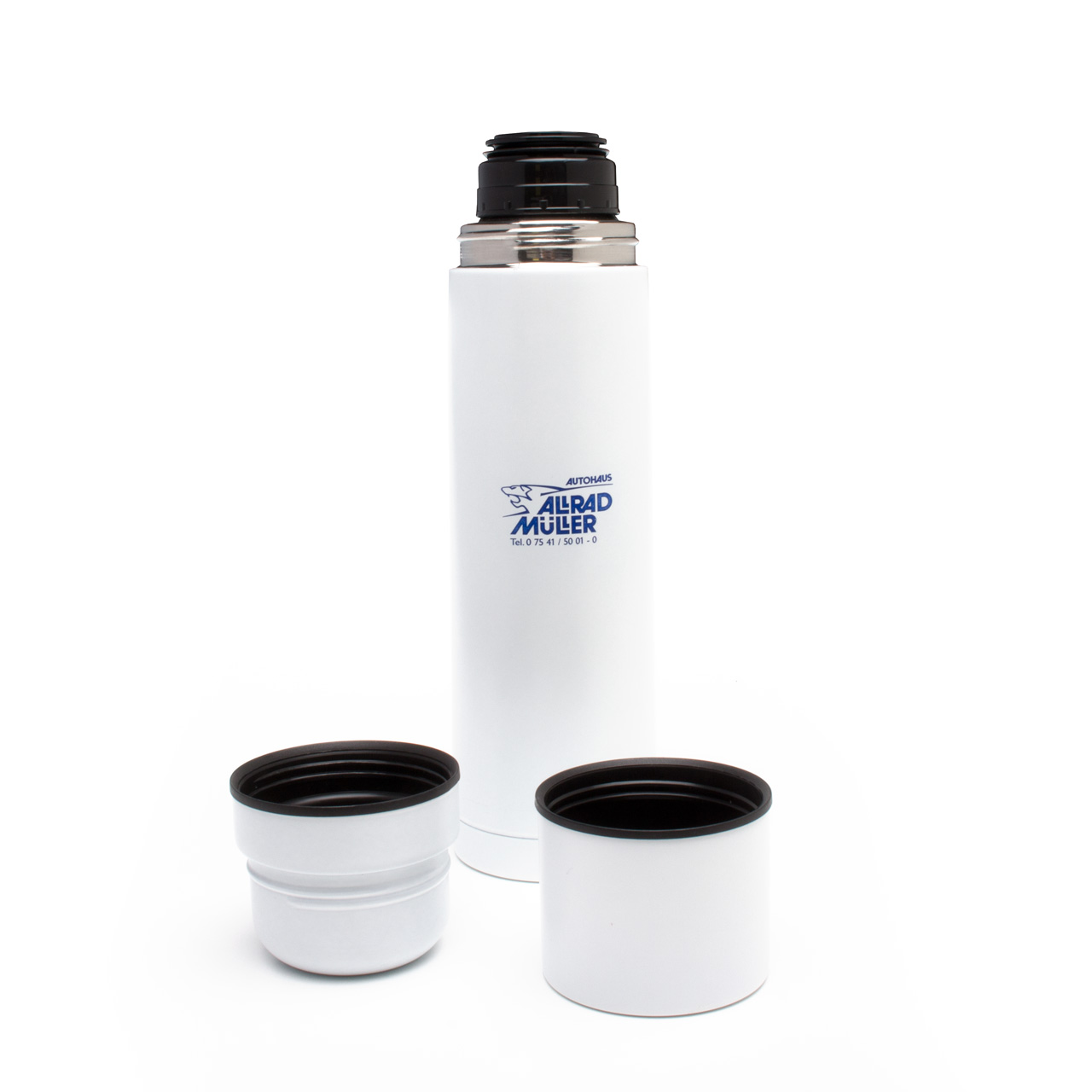 Vorschau: Thermoflasche Duo-Cup aus Metall, weiß