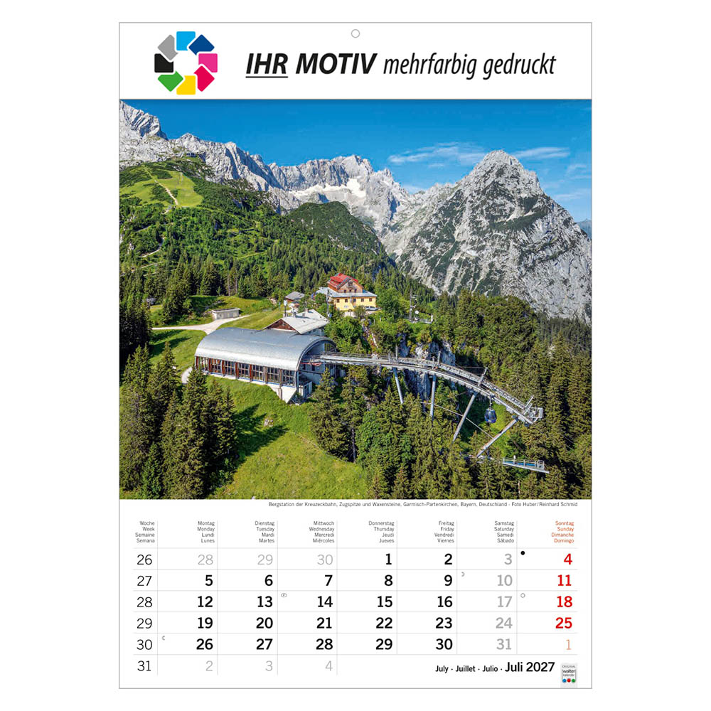 Bildkalender Sonnentage Alpen, Ausgabe 2027 Monat Juli