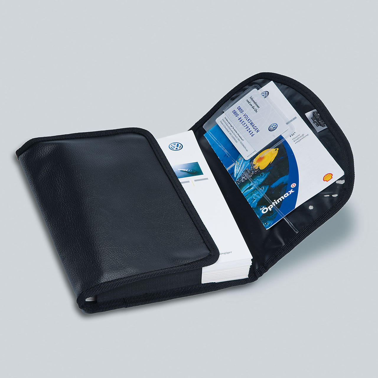 Vorschau: Wagenpapiertasche aus Kunstleder, mit matt-schwarzem Designstreifen