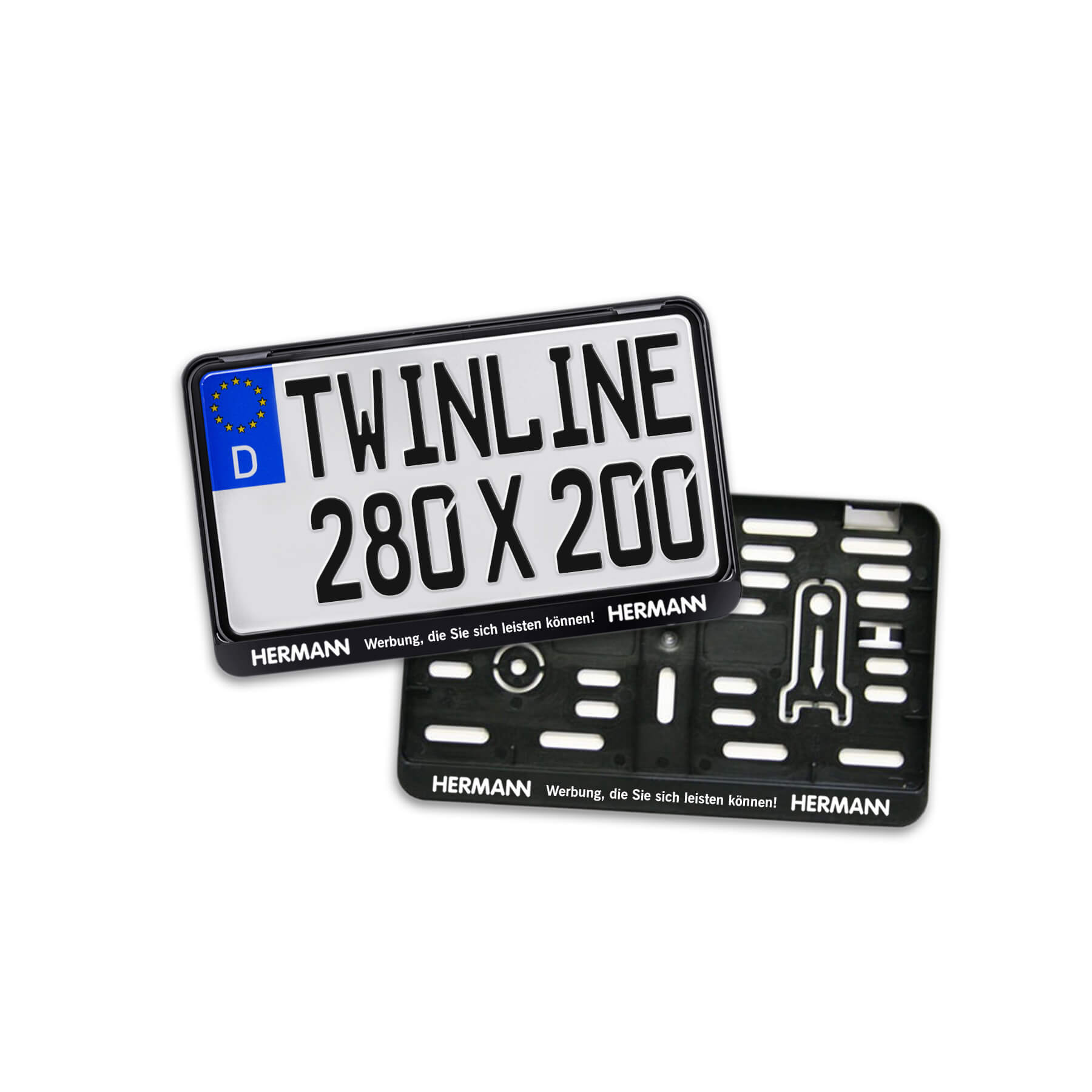 Kennzeichenhalter ERUT Twinline schwarz 280 x 200 mm für Quads