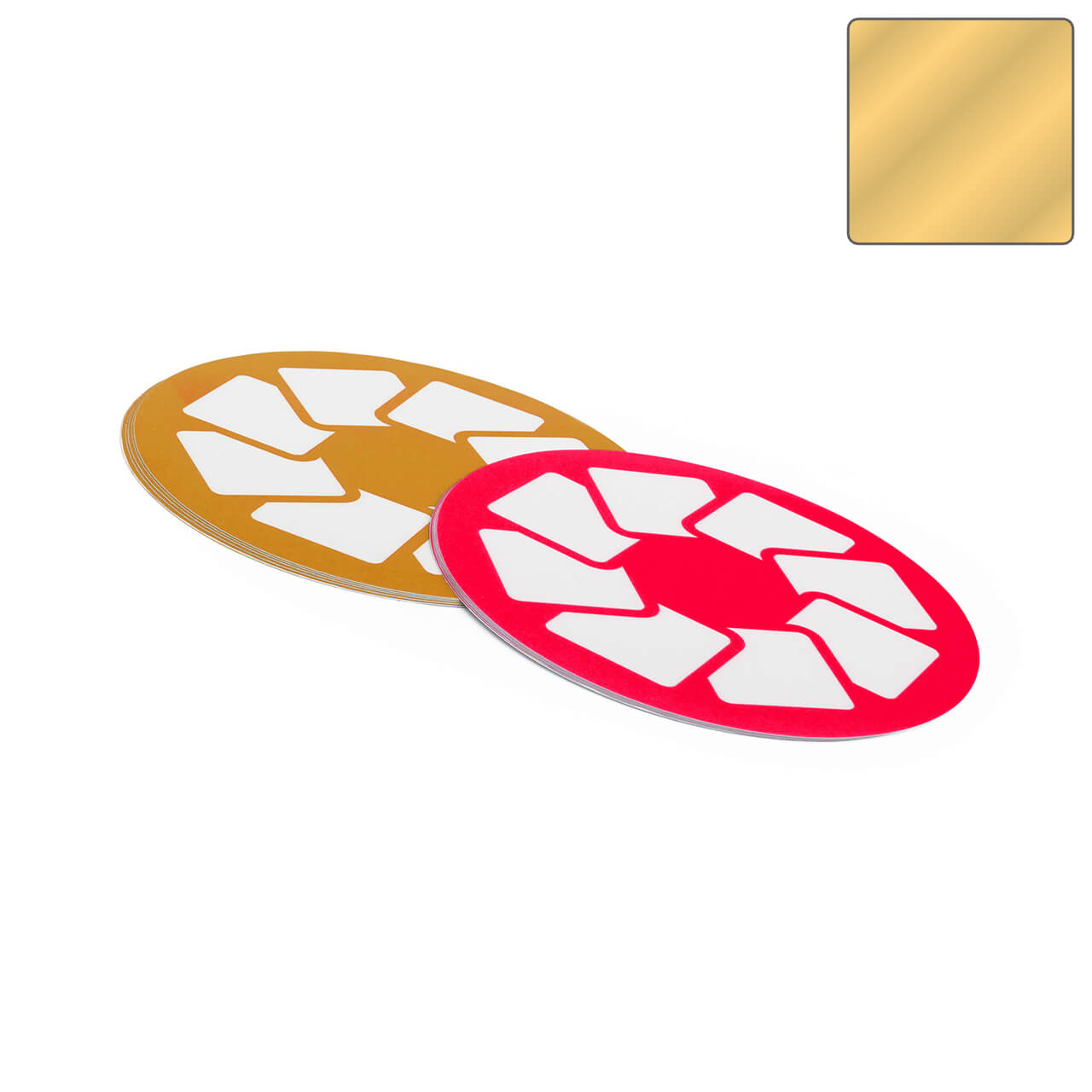Vorschau: Metall-Effekt Aufkleber oval