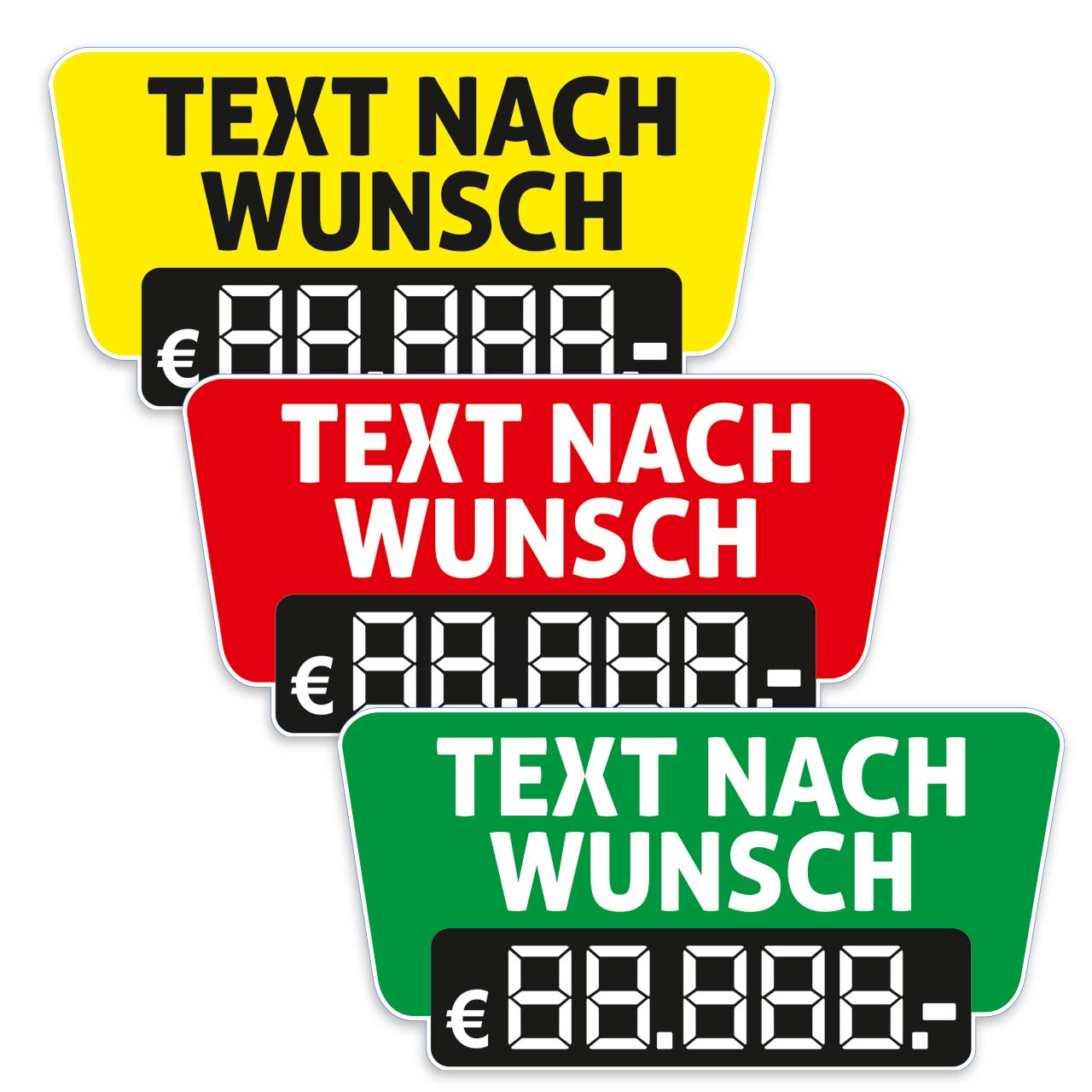 Vorschau: Scheibenaufkleber Preissticker mit Text nach Wunsch