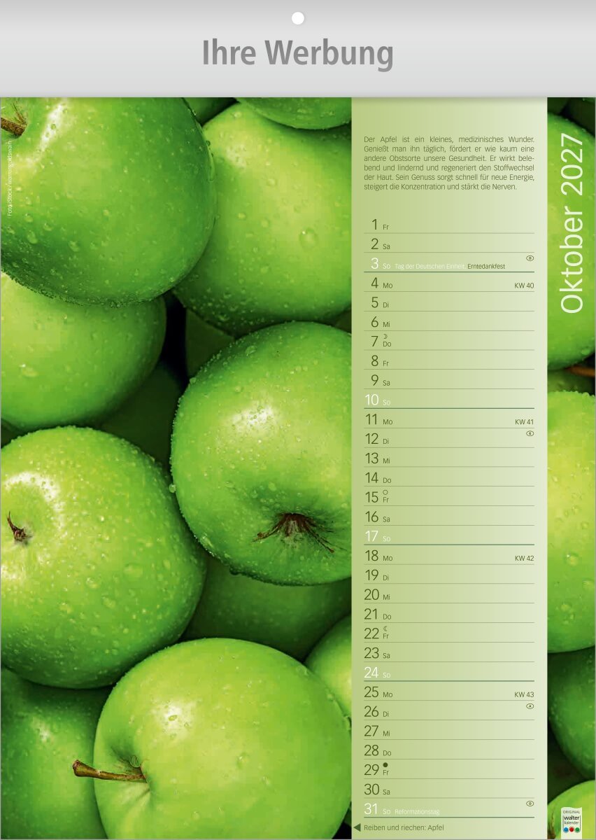 Bildkalender Erlebniswelt der Düfte, Ausgabe 2027 Monat Oktober