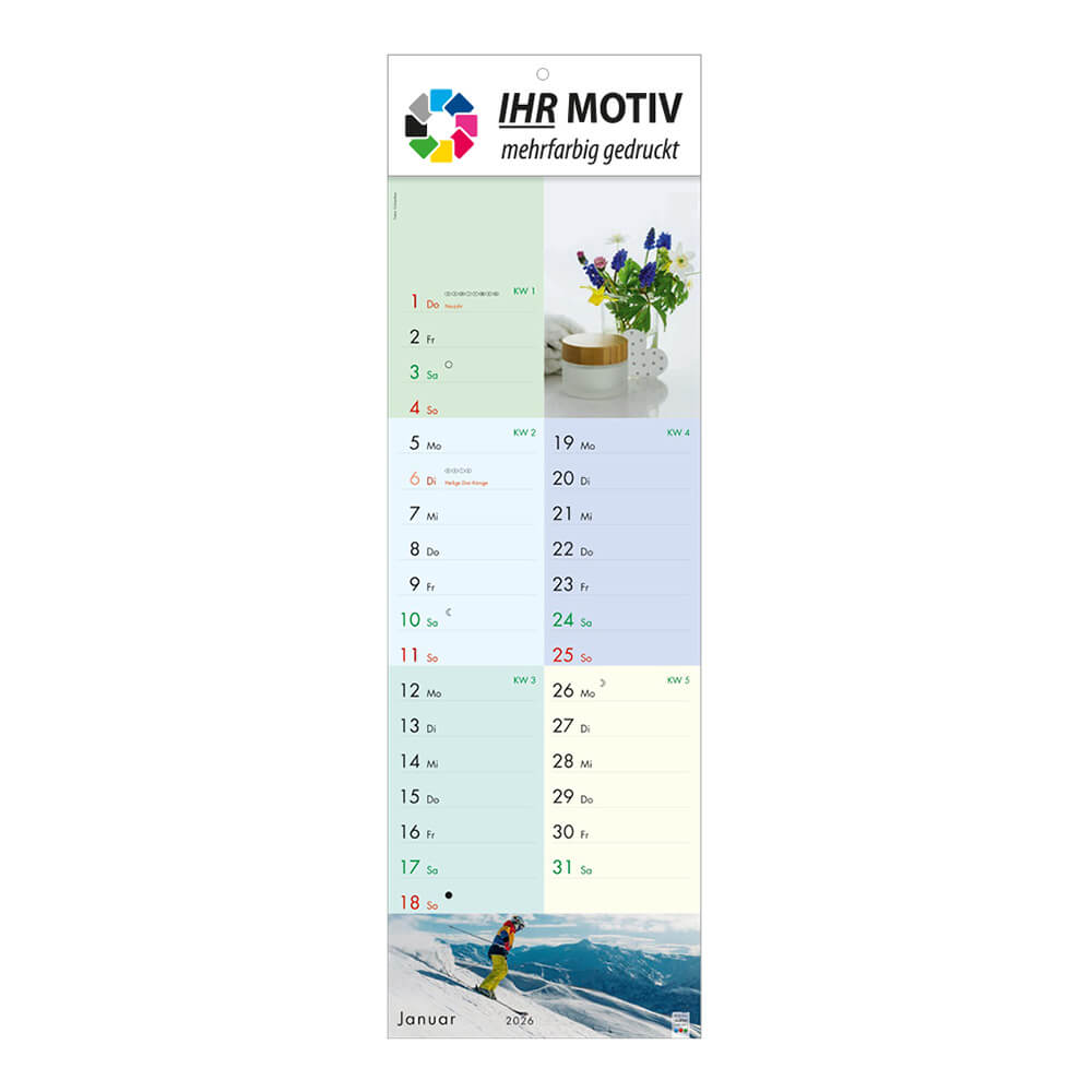 Streifenkalender fit und gesund Monat Januar