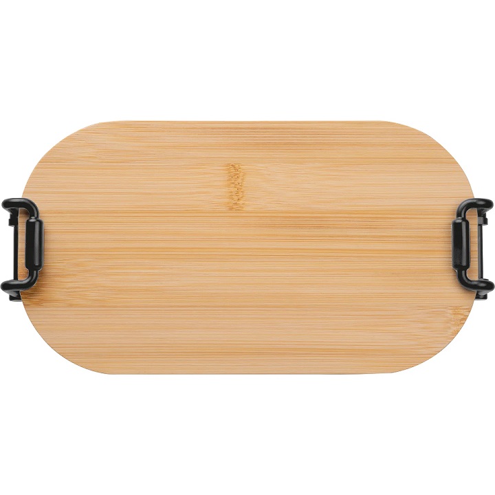 Lunchbox mit Bambusdeckel und Bügelverschluss von oben