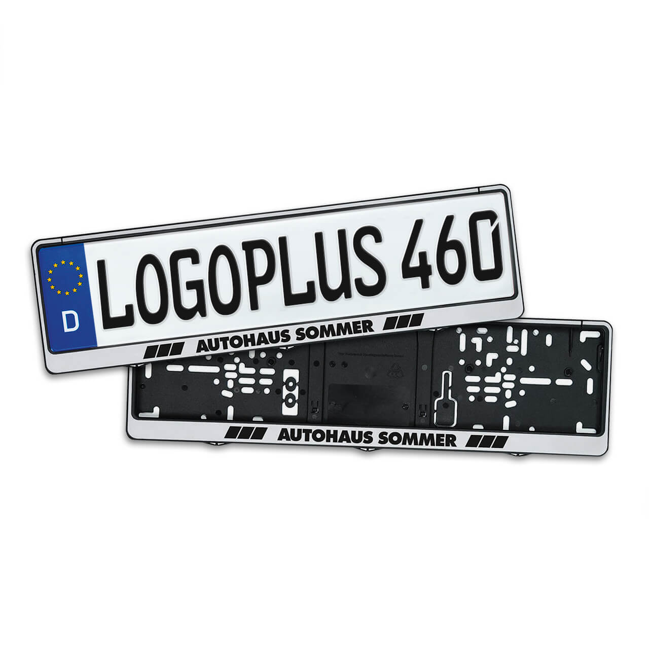 Kennzeichenhalter mit Klapprahmen LOGOPLUS EVOLUTION 2 silber 460 mm