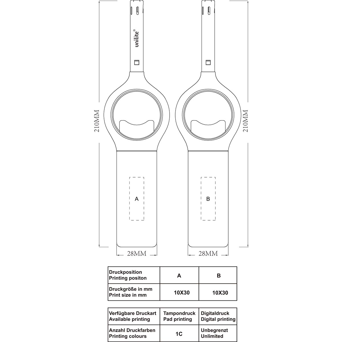 TOM® BB-11 NT 01 Stabfeuerzeug Skizze