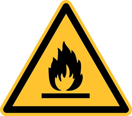 Warnschild Feuergefährliche Stoffe Aluminium20 cm