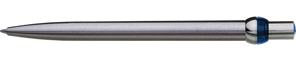 RONDO chrom L Druckkugelschreiber blau Clip hinten