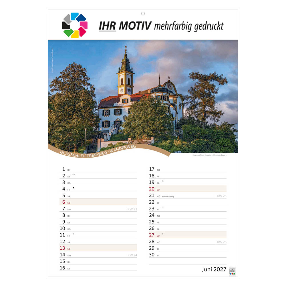 Bildkalender Rad- und Wanderwege, Ausgabe 2027 Monat Juni