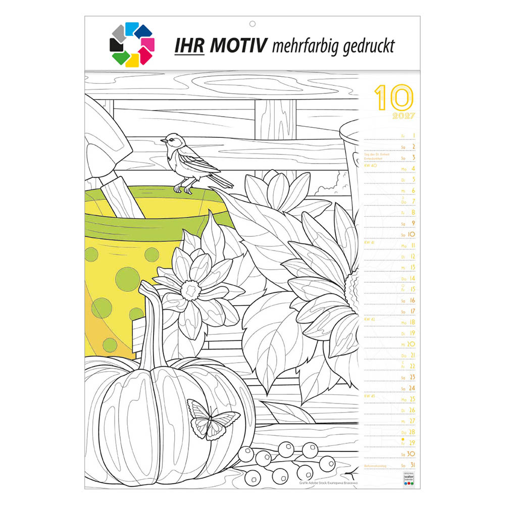 Bildkalender Nimm dir MALZEIT, Ausgabe 2027 Monat Oktober