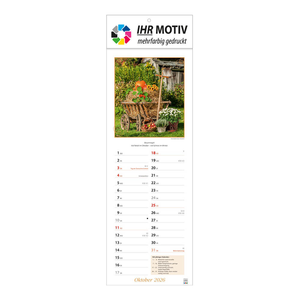 Streifenkalender Landpartie Monat Oktober