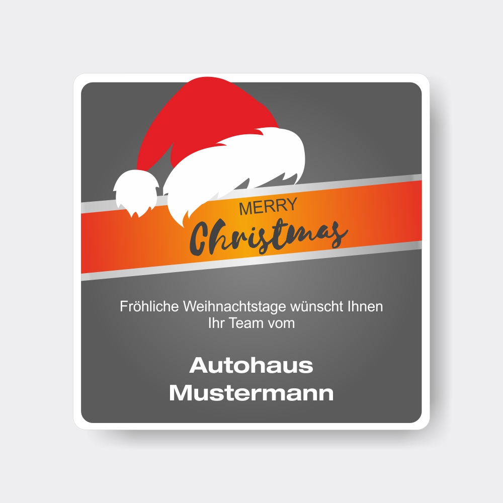 Vorschau: Weihnachts-Aufkleber aus PVC, quadratisch, Motiv 6