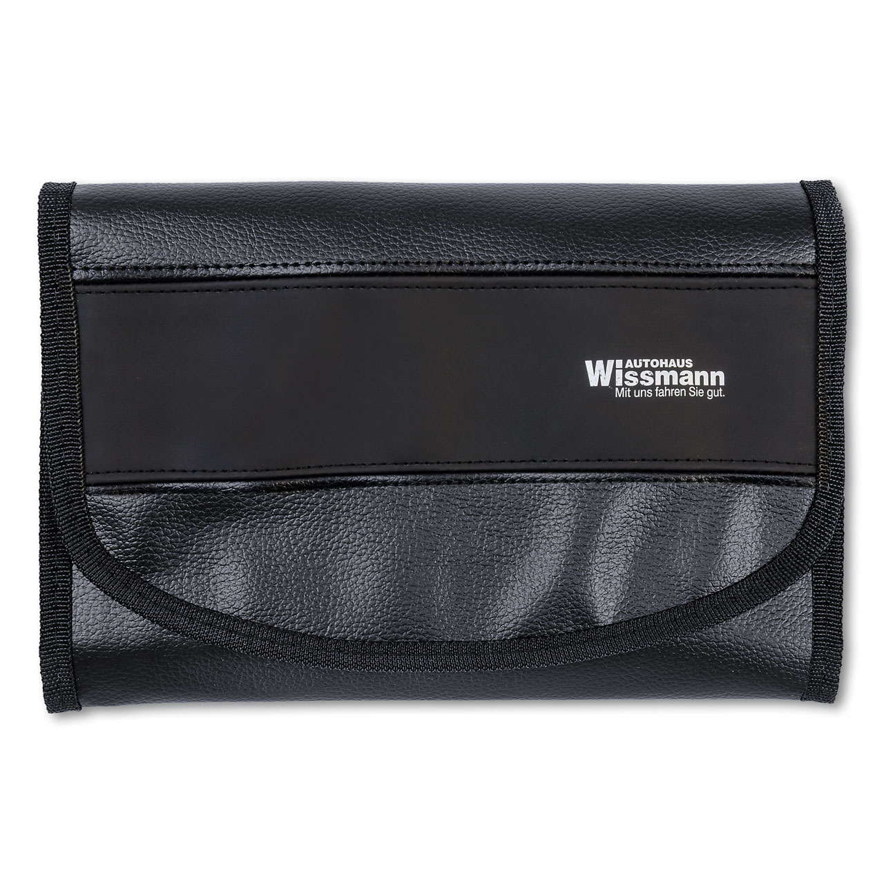 Vorschau: Wagenpapiertasche aus Kunstleder, mit matt-schwarzem Designstreifen