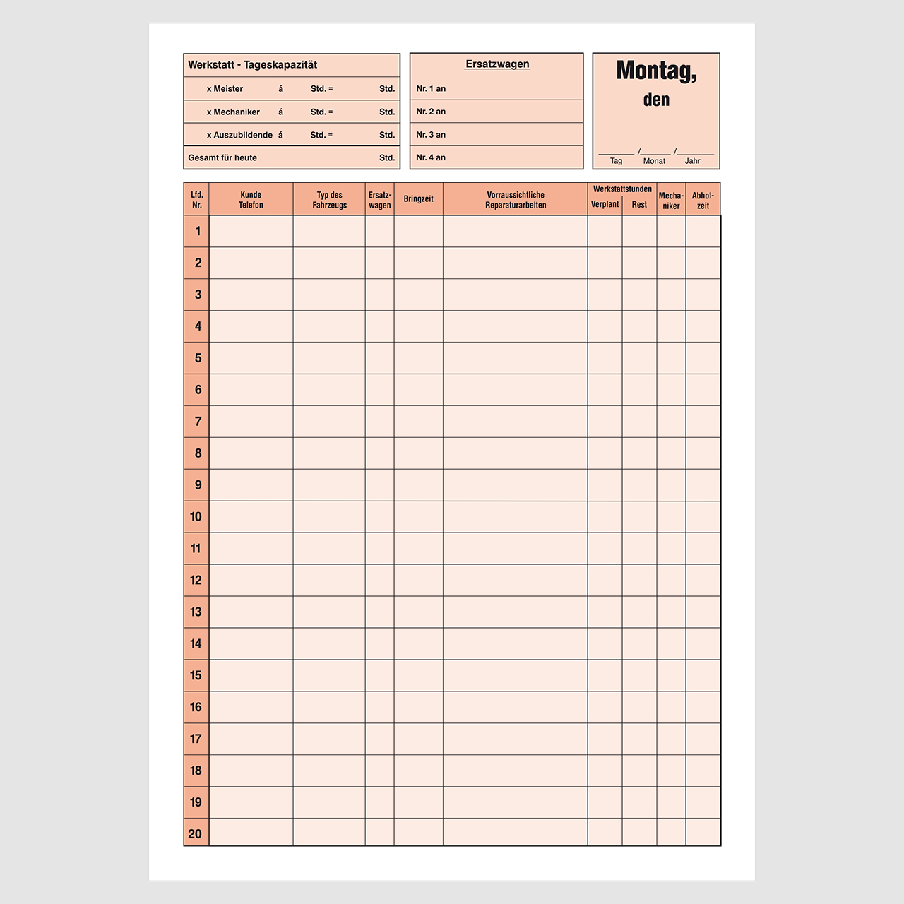 Vorschau: Einlegeblätter für Ringbuch-Terminkalender - ohne Datumangabe