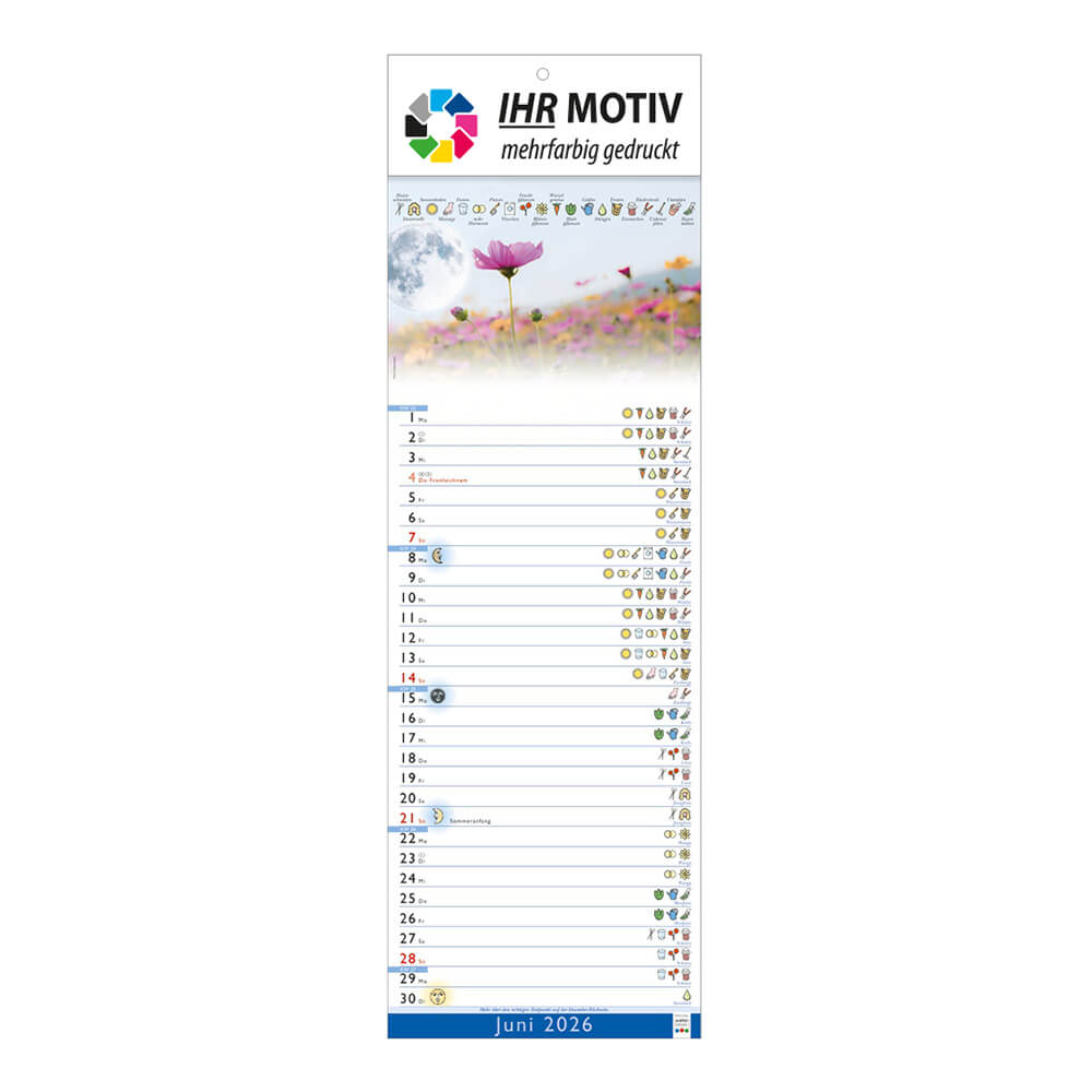Streifenkalender Mondkalender Monat Juni