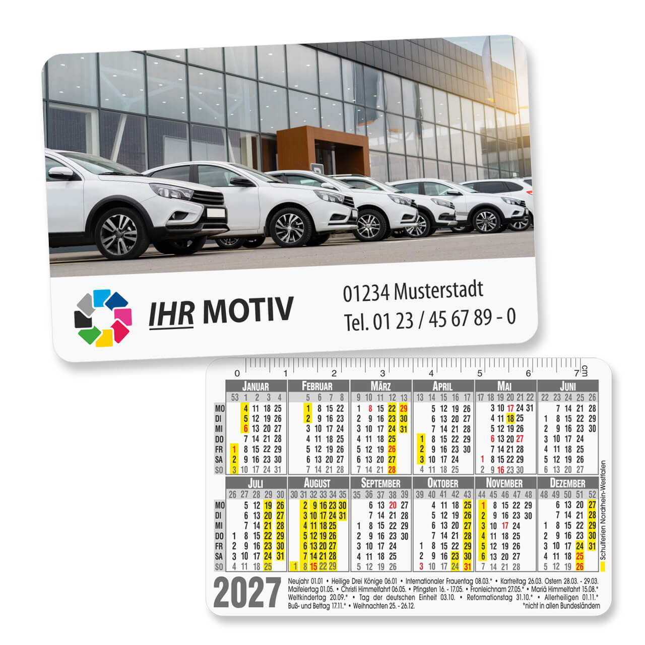 Scheckkartenkalender mit Motiv Autos