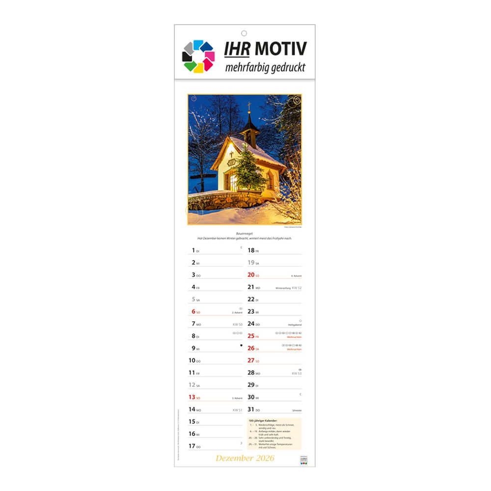 Streifenkalender Landpartie Monat Dezember