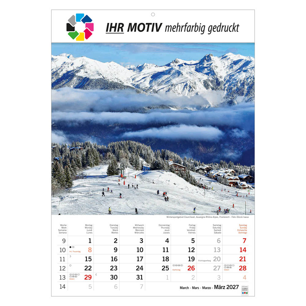 Bildkalender Sonnentage Alpen, Ausgabe 2027 Monat März