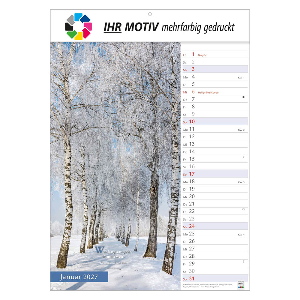 Bildkalender Wege mit Weitblick, Ausgabe 2027 Monat Januar