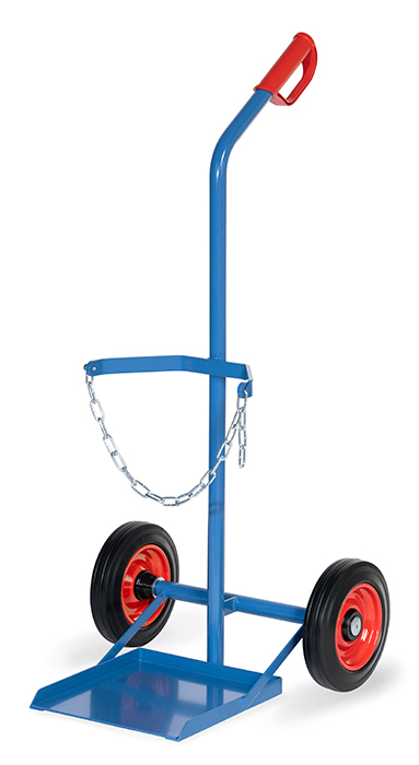 Vorschau: Fetra Stahlflaschenkarre Vollgummiräder 250 x 60 mm für 1 Propangasflasche 33 Liter