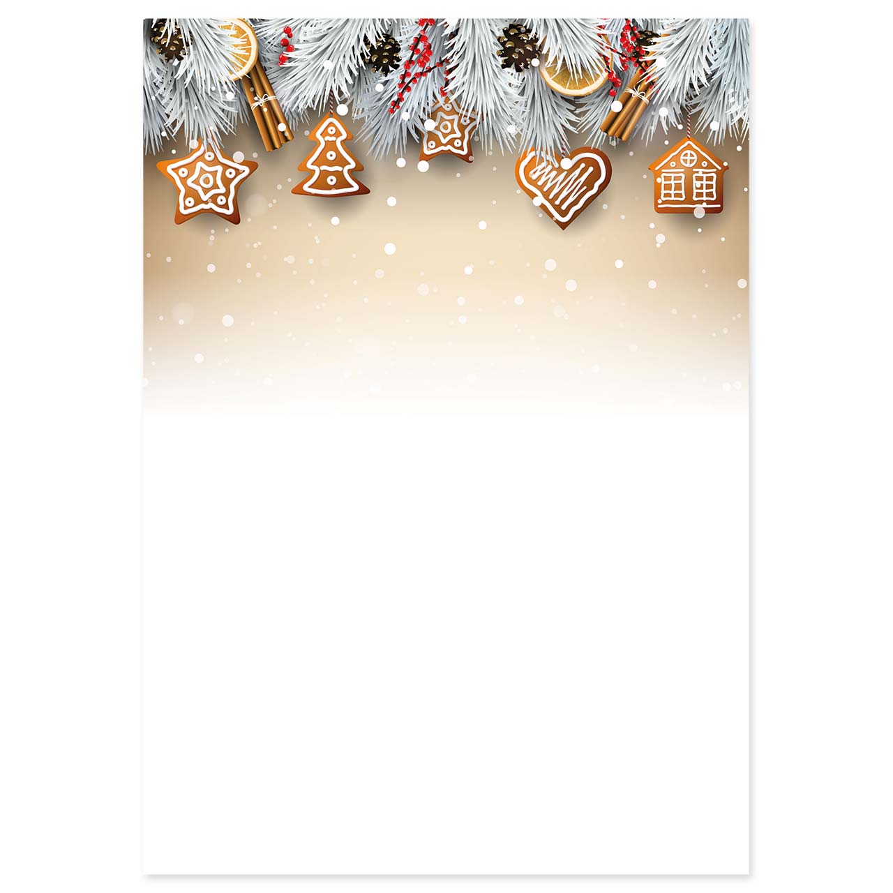 Vorschau: Weihnachts-Briefpapier, Motiv Plätzchen