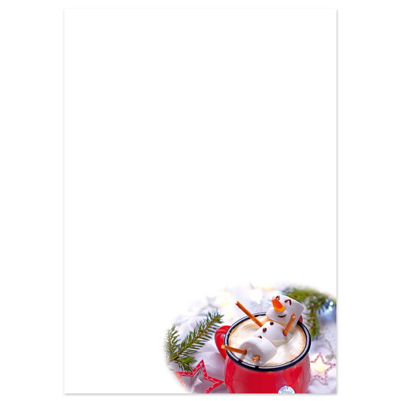 Vorschau: Weihnachts-Briefpapier, Motiv Marshmallow