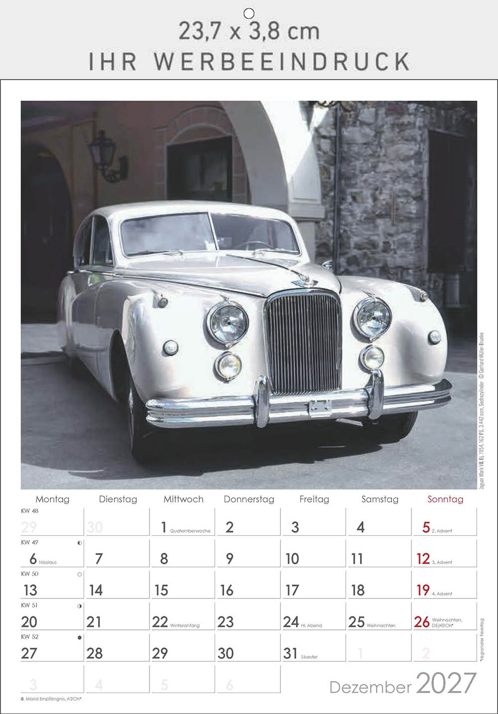 Bildkalender Oldtimer, Ausgabe 2027 Monat Dezember