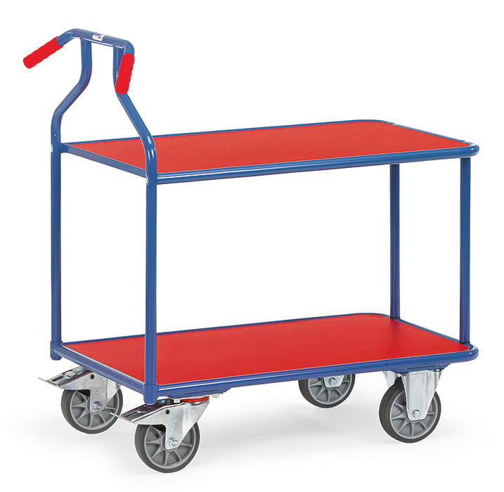 Vorschau: Fetra Optiliner-Tischwagen blau/rot Ladefläche 900 x 600 mm